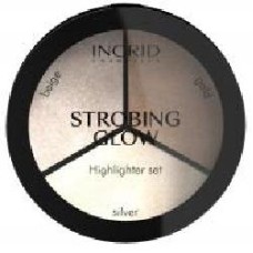 Палетка для контуринга INGRID Strobing Glow silver, beige, gold 15 г