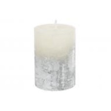 Свеча Цилиндр C07*10/1-1.1-9.1 омбре белая в серебре Candy Light