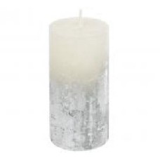 Свеча Цилиндр C07*15/1-1.1-9.1 омбре белая в серебре Candy Light