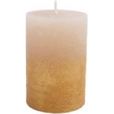 Свеча Цилиндр C07*10/1-1.3-9.2 омбре льняная в золоте Candy Light