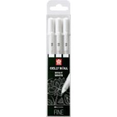 Набор ручек гелевых Sakura BASIC FINE 05 белая 3 штуки POXPGBWH3A