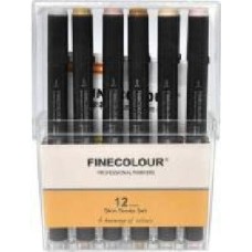 Набор двусторонних маркеров FINECOLOUR Brush Skin SET 12 цветов EF103-FS12 разноцветный