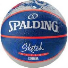 Баскетбольный мяч Spalding NBA Sketch Robot 83-677Z р. 7 разноцветный